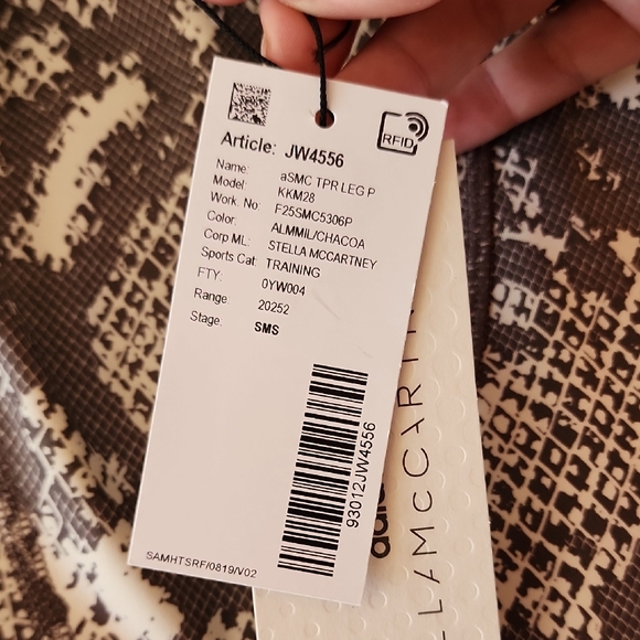 Adidas STELLA MCCARTNEY Brown Cream Snake Print Leggings - Picture 5 of 10